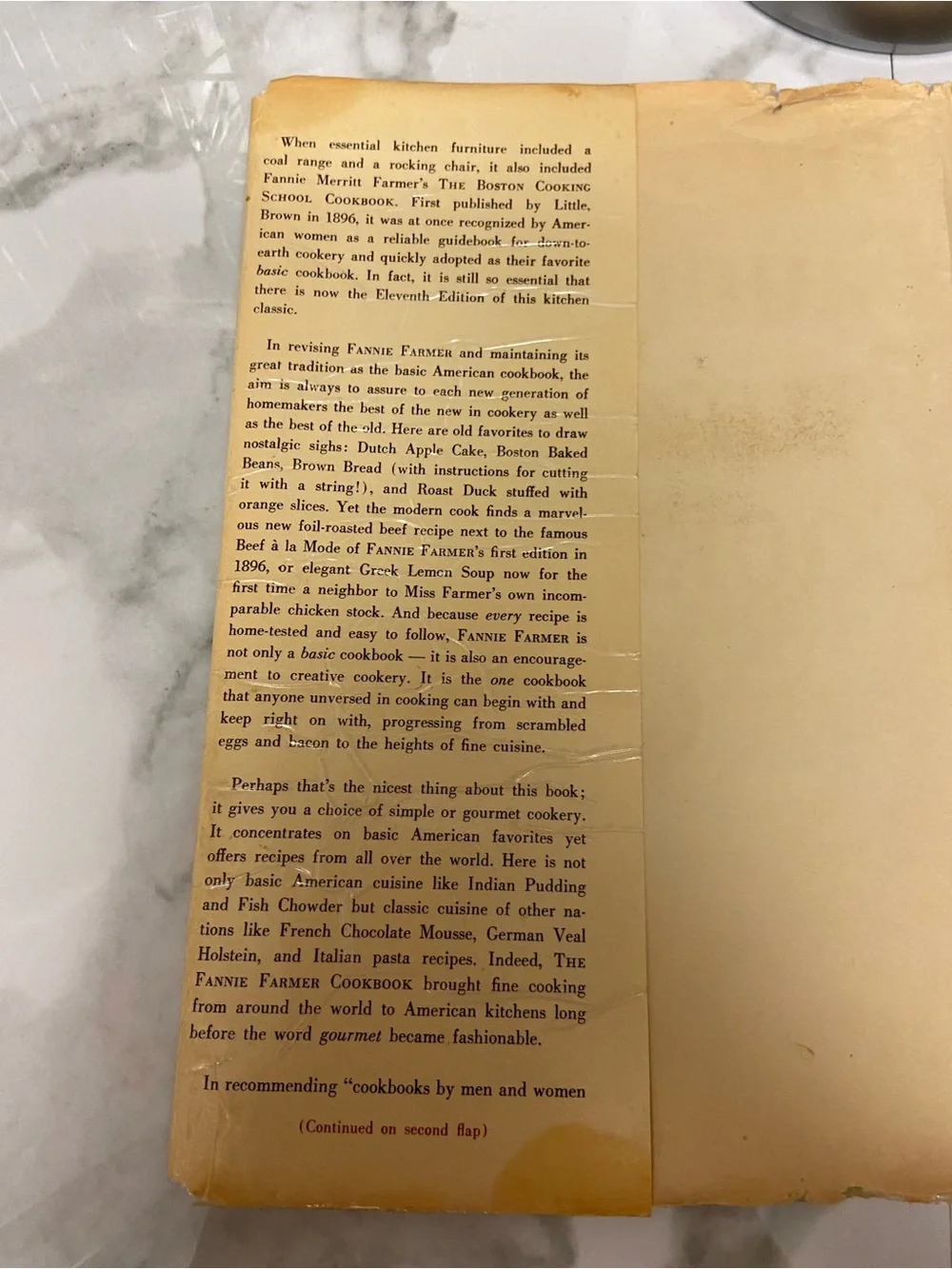 Vintage The Fannie Farmer Cookbook 11th Edition